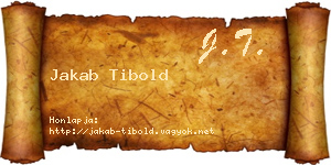 Jakab Tibold névjegykártya